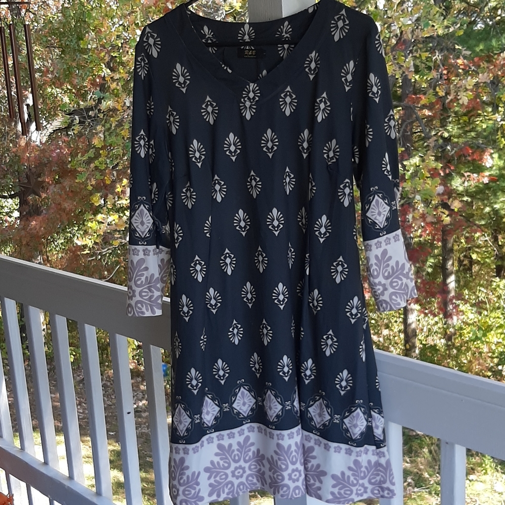 TUNIC grey, white, mauve, large💣